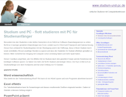 Studium-und-PC.de - effektiver Umgang mit Word, Excel, Powerpoint und Internet fürs Studium